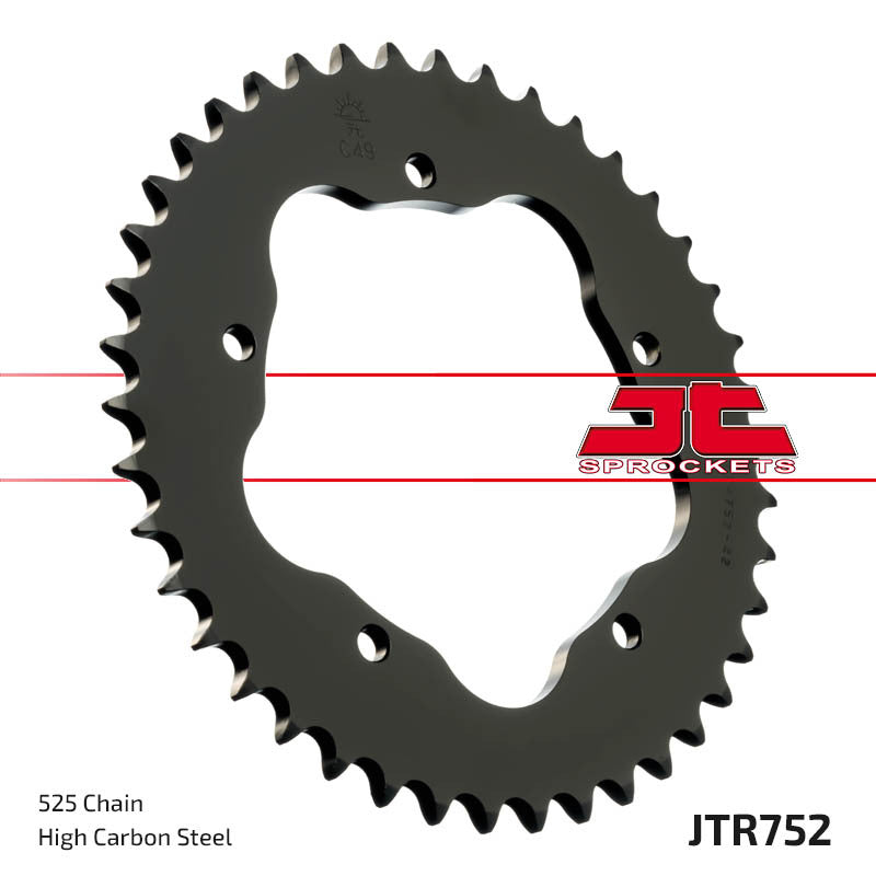 JT SPROCKETS Stahl-Standard-Kettenrad hinten 752 - 525 - ohne Trägerplatte, benötigt einen JT SPROCKETS-Kronenhalter