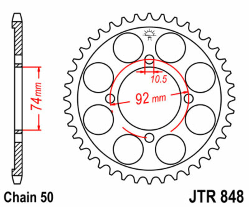 JT SPROCKETS Standard Stahlritzel hinten 848 - 530