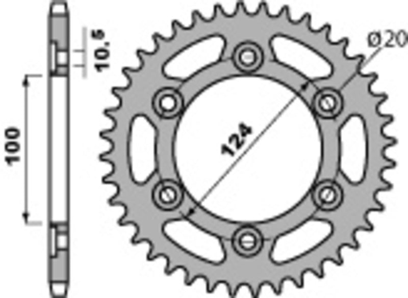 PBR Standard Kettenrad C45 Stahl 1027 - 520