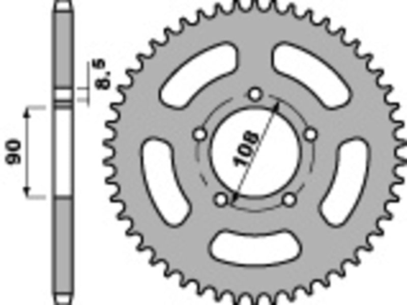 PBR Standard Kettenrad C45 Stahl 1515 - 520