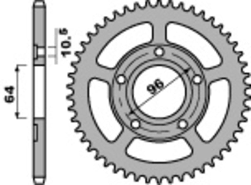 PBR Standard Kettenrad C45 Stahl 245 - 520