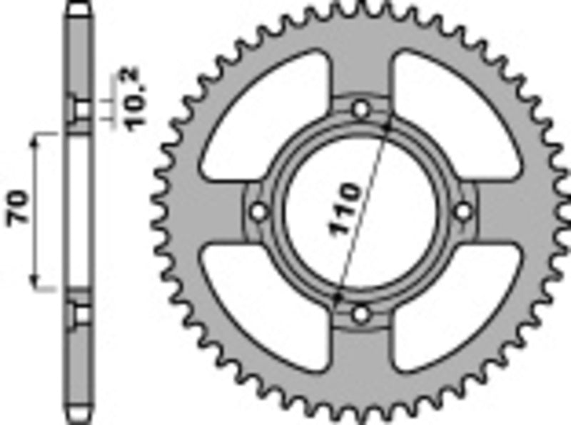 PBR Standard Kettenrad C45 Stahl 248 - 520