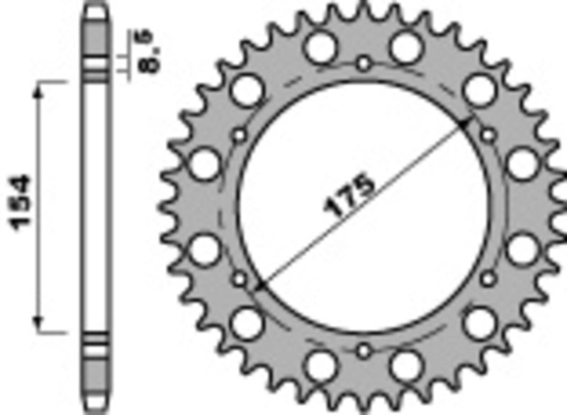 PBR Standard Kettenrad C45 Stahl 258 - 530