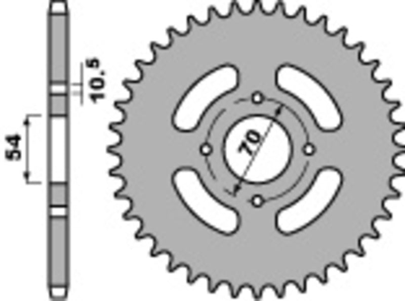 PBR Standard Kettenrad C45 Stahl 4304 - 428