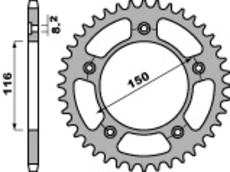 PBR Standard Kettenrad C45 Stahl 4329 - 520