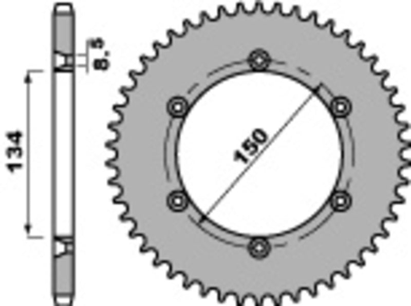 PBR Standard Kettenrad C45 Stahl 4330 - 428