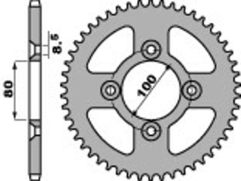 PBR Standard Kettenrad Stahl 4351 - 428