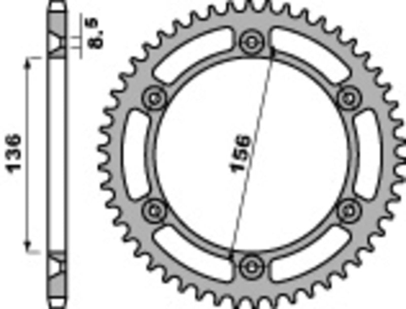 PBR Standard Kettenrad C45 Stahl 4365 - 525