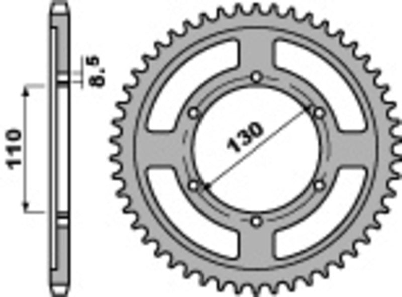 PBR Standard Kettenrad C45 Stahl 4372 - 428