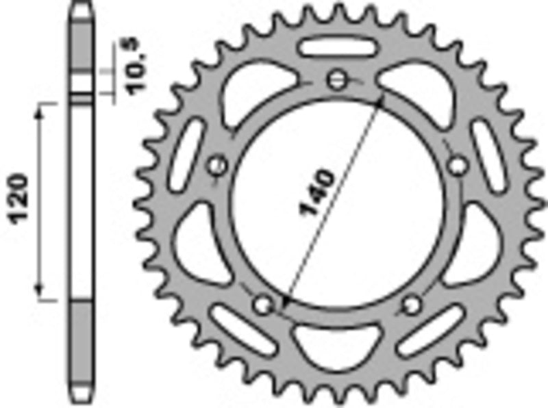 PBR Standard Kettenrad C45 Stahl 4397 - 520