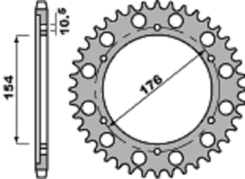 PBR Standard Kettenrad C45 Stahl 4434 - 530