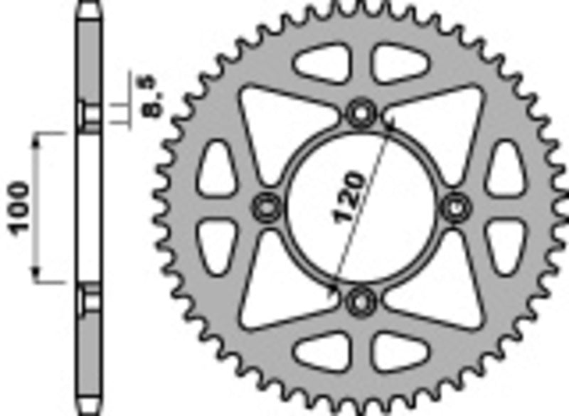 PBR Standard Kettenrad Stahl 4478 - 428