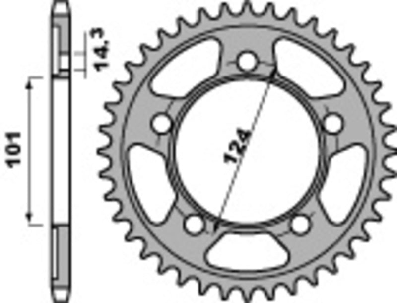 PBR Standard Kettenrad C45 Stahl 4508 - 525
