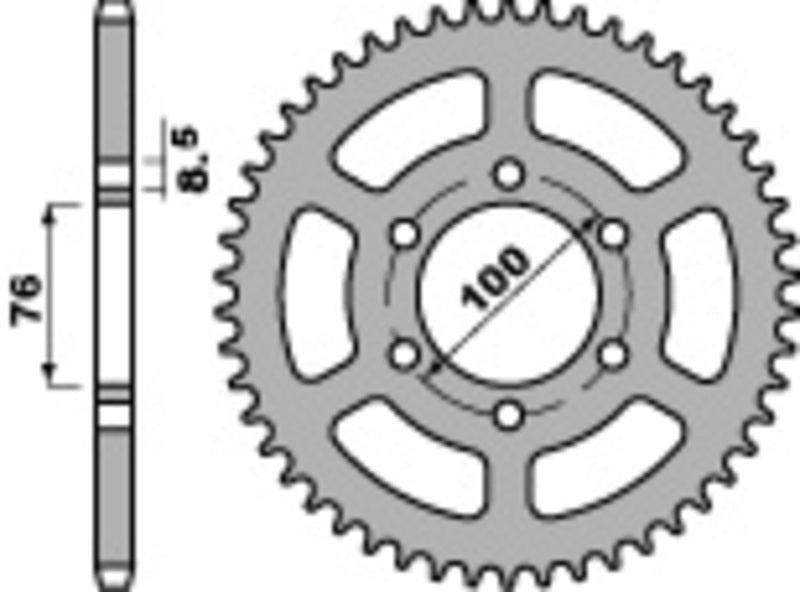 PBR Standard Kettenrad C45 Stahl 4513 - 428