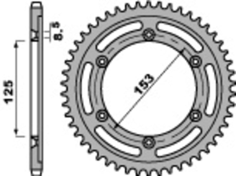 PBR Standard Kettenrad C45 Stahl 4547 - 428