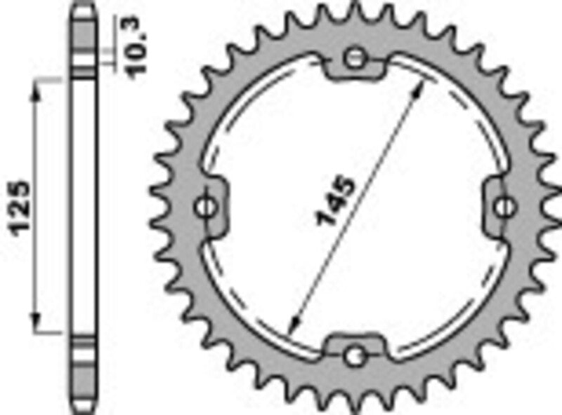 PBR Standard Kettenrad C45 Stahl 4588 - 520