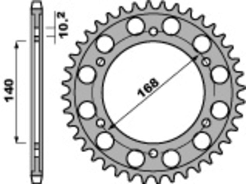 PBR Standard Kettenrad C45 Stahl 4613 - 525