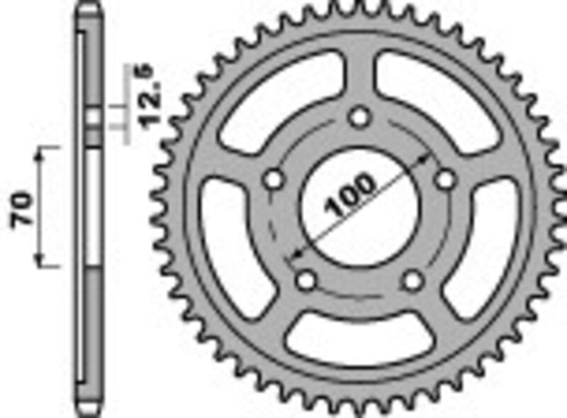 PBR Standard Kettenrad C45 Stahl 4646 - 525
