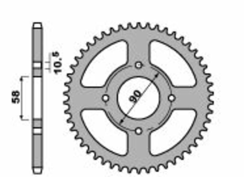 PBR Standard Kettenrad C45 Stahl 4668 - 520