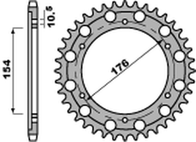 PBR Standard Kettenrad C45 Stahl (43 Zähne) 4679 - 525