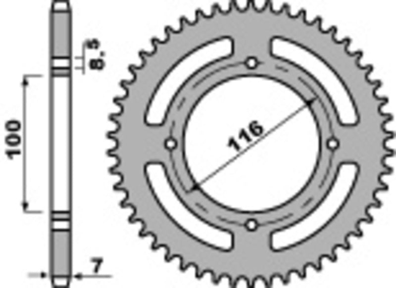 PBR Standard Kettenrad C45 Stahl 467M - 428