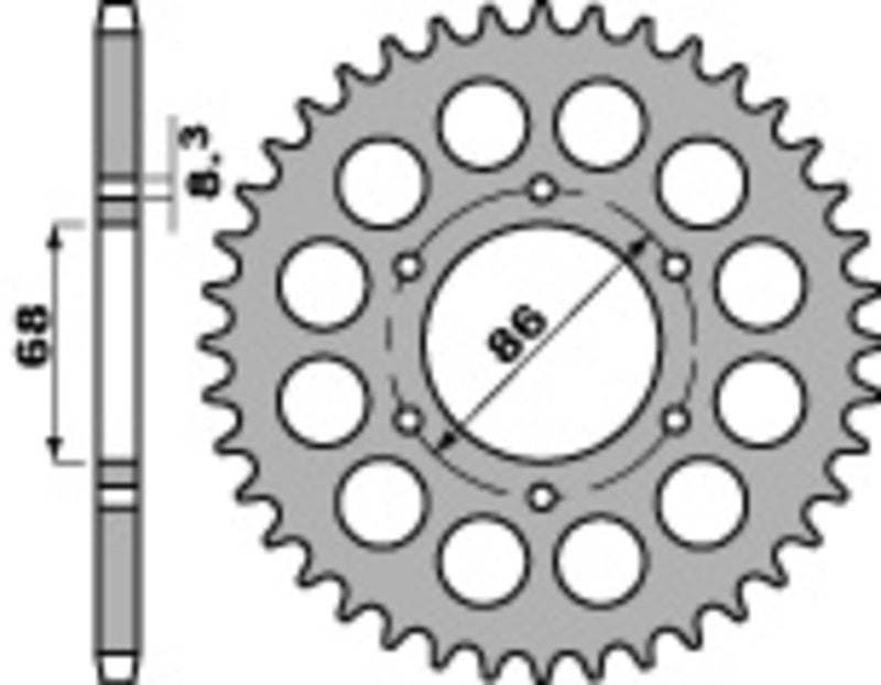 PBR Standard Kettenrad Stahl 468 - 428
