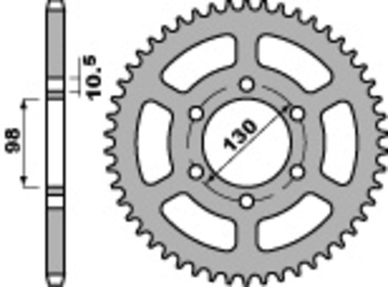 PBR Standard Kettenrad C45 Stahl 483 - 630