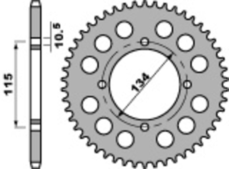 PBR Standard Kettenrad C45 Stahl 711 - 530