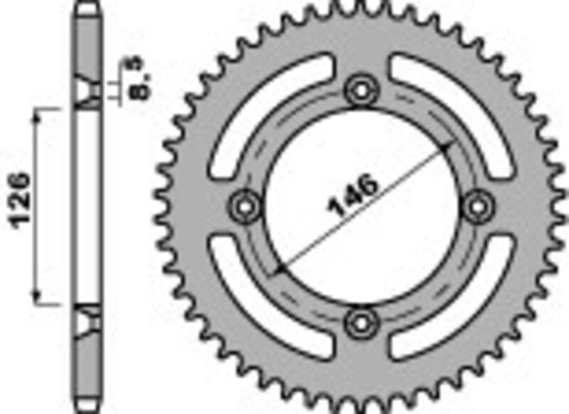 PBR Standard Kettenrad C45 Stahl 822 - 428