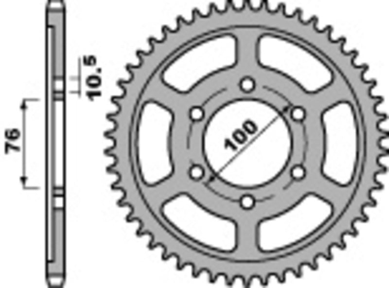 PBR Standard Kettenrad C45 Stahl 825 - 530