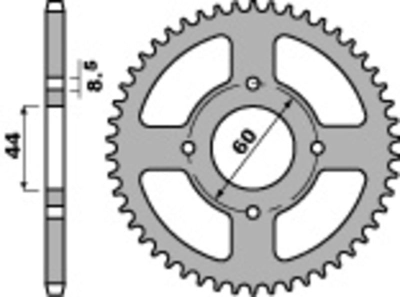 PBR Standard Kettenrad Stahl 833 - 428