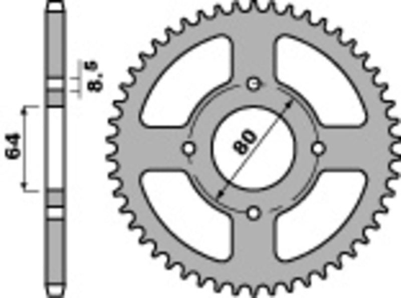 PBR Standard Kettenrad Stahl 834 - 420