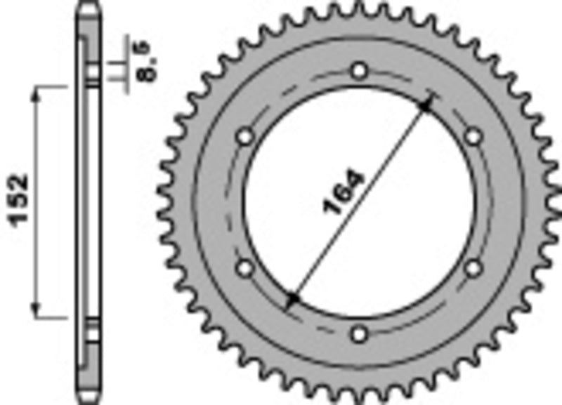 PBR Standard Kettenrad C45 Stahl 841 - 530