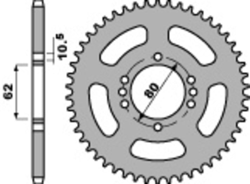PBR Standard Kettenrad C45 Stahl 843 - 428