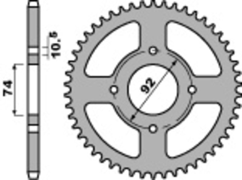 PBR Standard Kettenrad Stahl 848 - 530