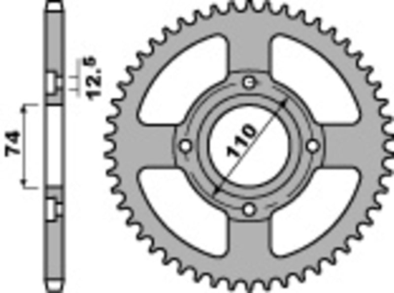 PBR Standard Kettenrad C45 Stahl 854 - 530