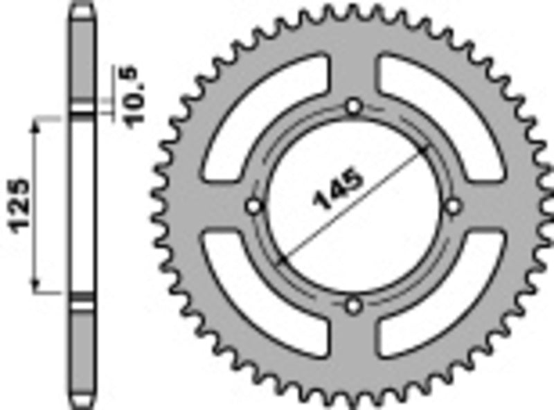 PBR Standard Kettenrad C45 Stahl 857 - 520