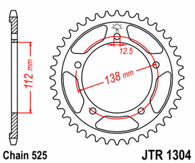 JT SPROCKETS Standard Stahlritzel hinten 1304 - 525