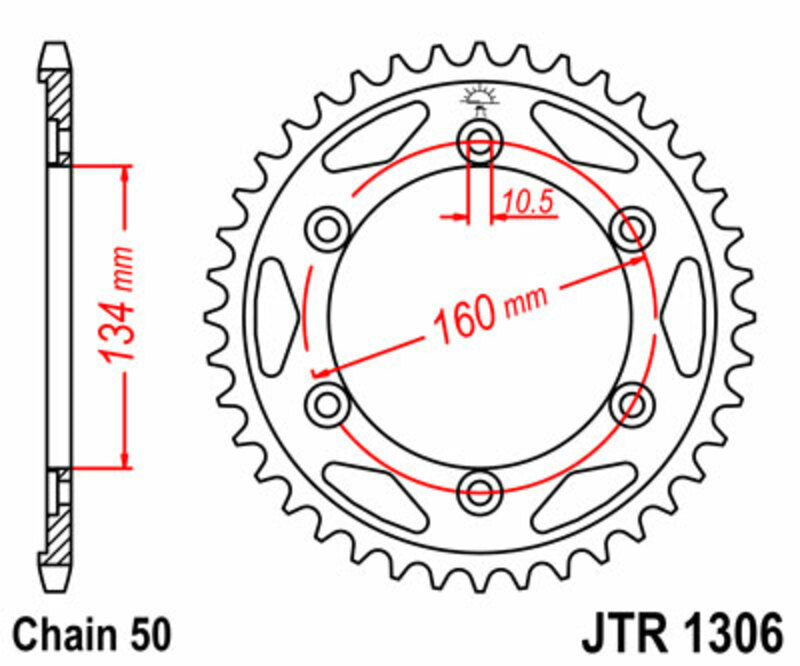 JT SPROCKETS Standard Stahlritzel hinten 1306 - 530