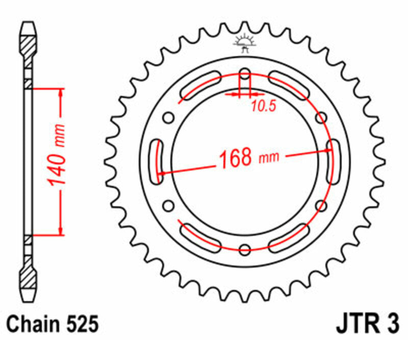 JT SPROCKETS Standard Stahlritzel hinten 3 - 525