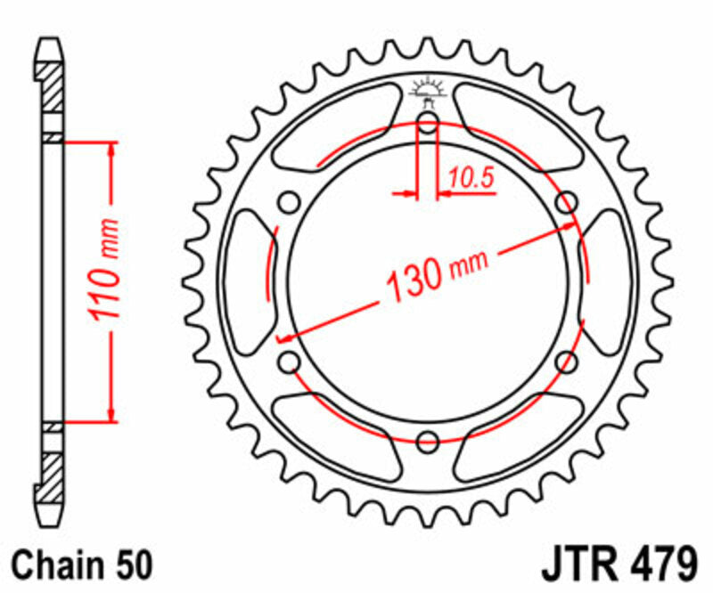 JT SPROCKETS Standard Stahlritzel hinten 479 - 530