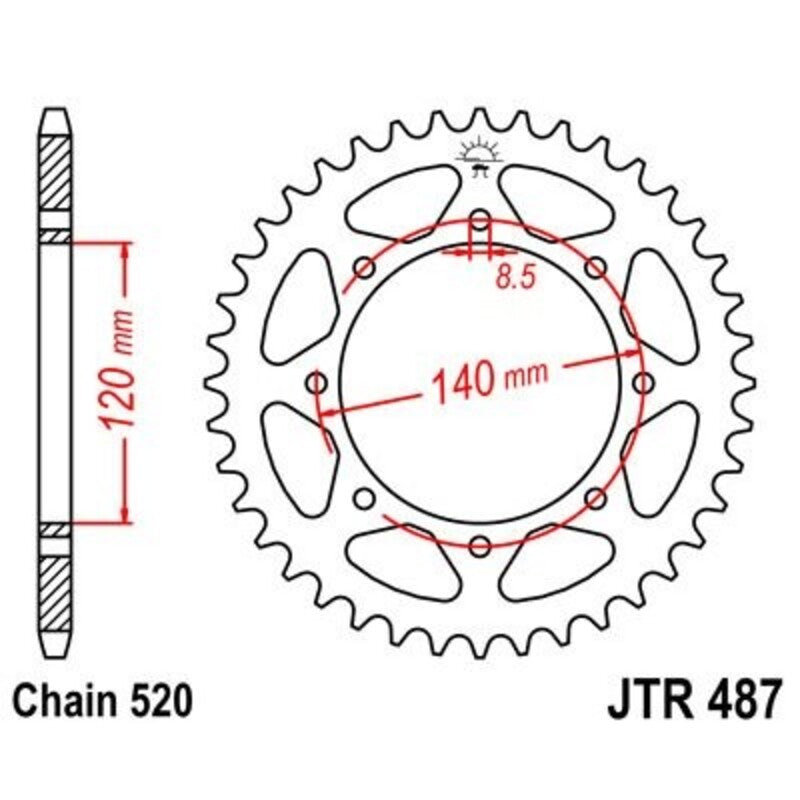 JT SPROCKETS Kettenrad Stahl Standard - 520