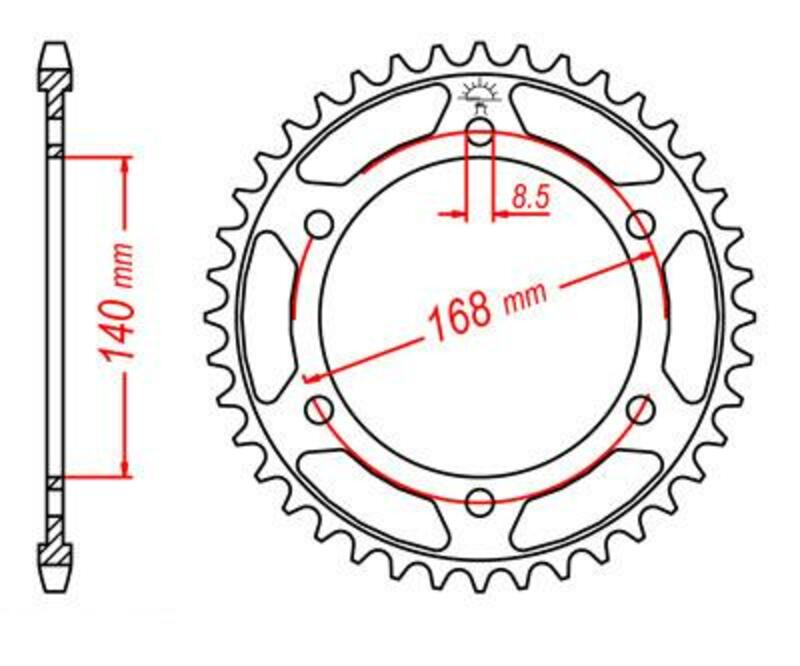 JT SPROCKETS Standard Stahlritzel hinten 6 - 525