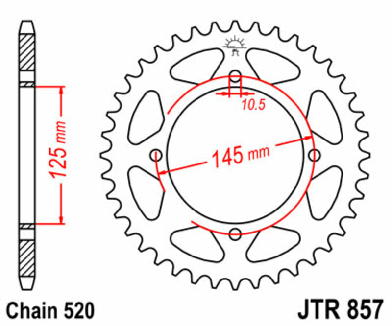 JT SPROCKETS Standard Stahlritzel hinten 857 - 520