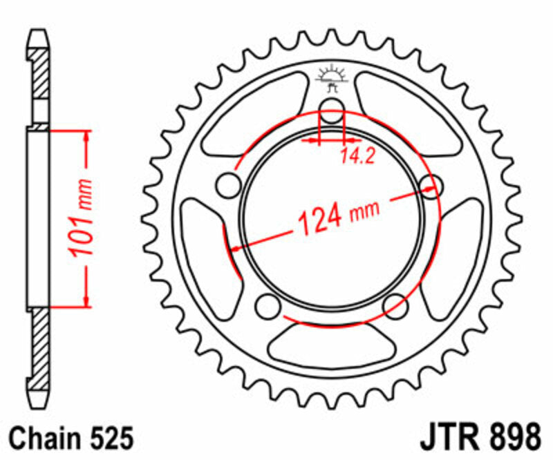 JT SPROCKETS Standard Stahlritzel hinten 898 - 525