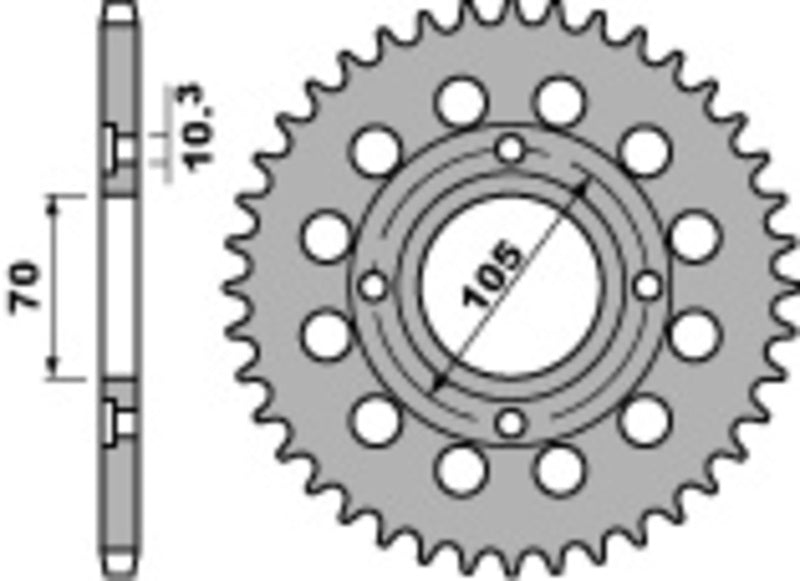 PBR Standard Kettenrad C45 Stahl 278 - 530