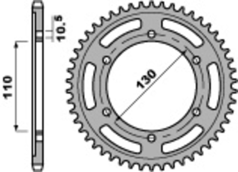 PBR Standard Kettenrad C45 Stahl 4385 - 525