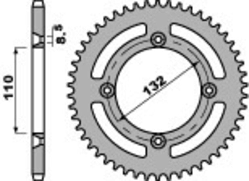 PBR Standard Kettenrad C45 Stahl 4486 - 428