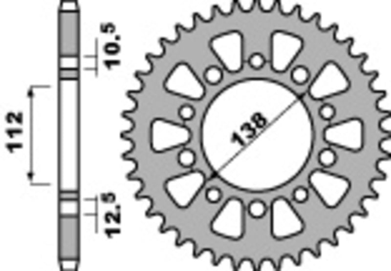 PBR Standard Kettenrad C45 Stahl 4684 - 525