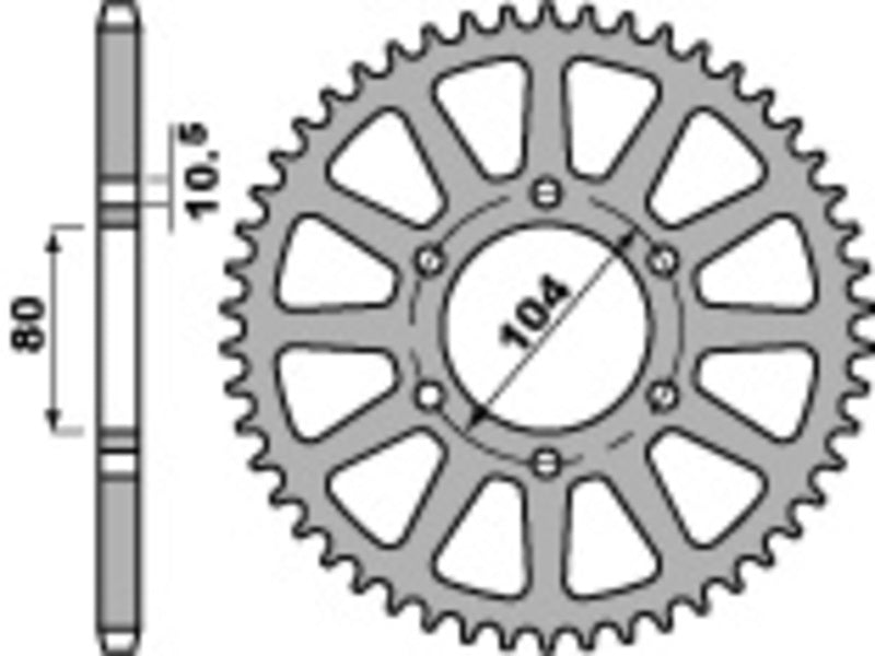 PBR Standard Kettenrad C45 Stahl 478 - 520